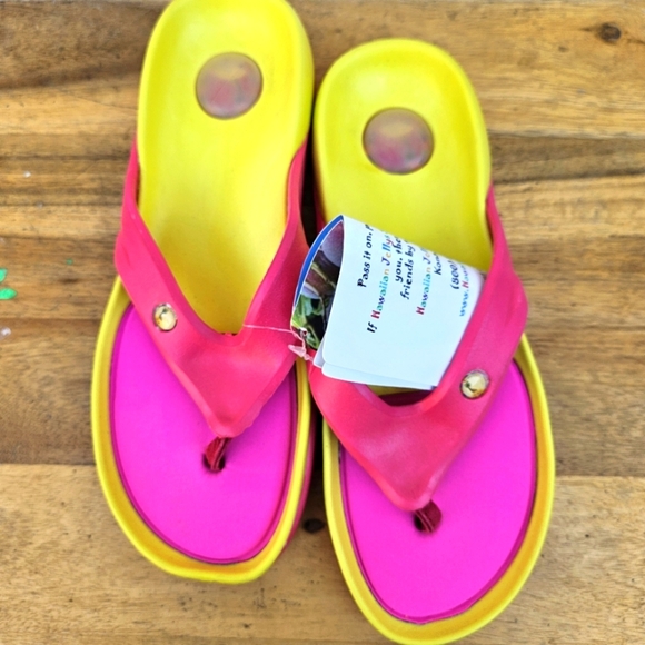 Hawaiian Jellys Ultra Comfort Mango Fruit Unisex  Sandals Women's Size 8 - Picture 6 of 15